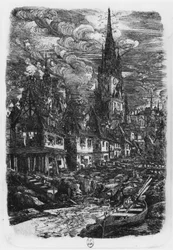 Port de pêche avec clocher pointu, 1860